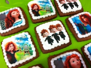 Galletas sin gluten decoradas con personajes de Brave de Disney Pixar