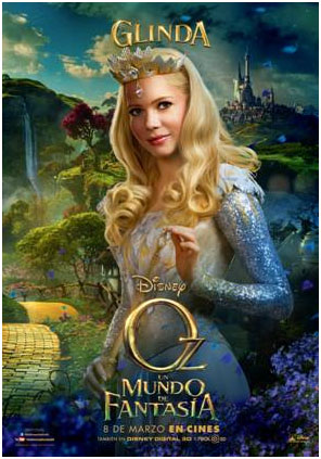Glinda cartel de la película Oz un mundo de fantasía