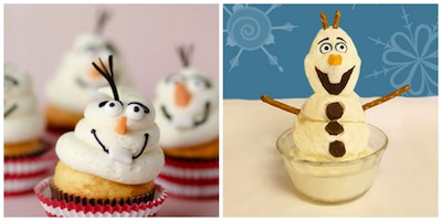 Cupcakes de Olaf de Frozen