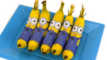 Plátanos disfrazados de Minions para merendar