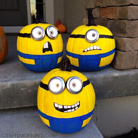Calabazas decoradas de Minions para Halloween