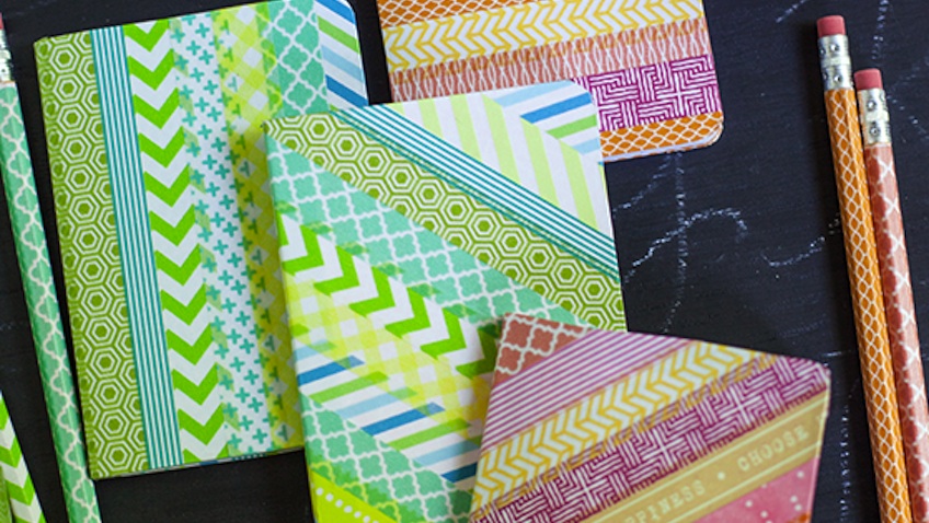 decorar cuadernos y lapices con washi tape