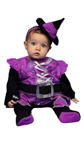 disfraz halloween para bebe brujita violeta