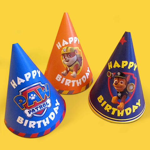 Sombreros de fiesta de la Patrulla Canina para imprimir DIY