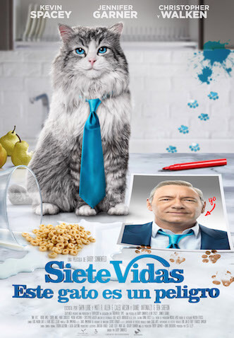 Poster película “Siete vidas, este gato es un peligro”