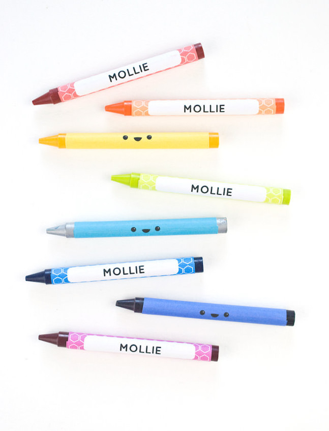 Etiquetas personalizadas para marcar lápices de cera