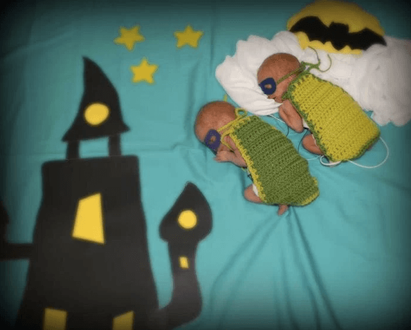 Bebés prematuros disfrazados para celebrar Halloween