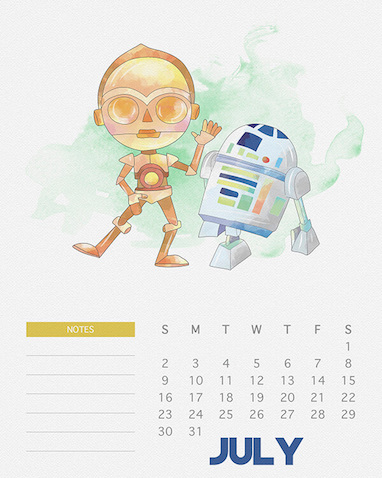 Calendario de Star Wars para el 2017