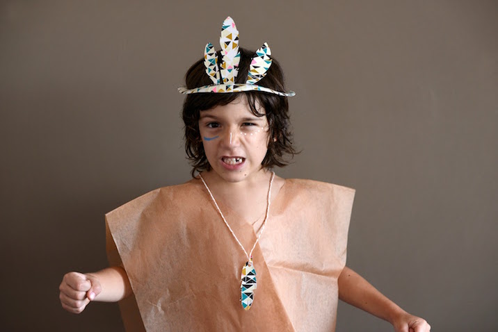 León Limitado Adolescente Disfraz casero de indio para niñ@s perfecto para Carnaval
