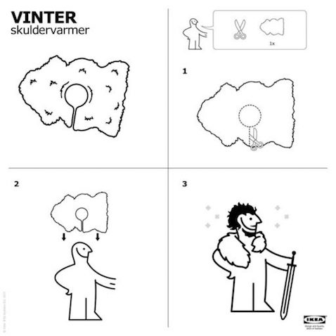 Instrucciones de IKEA para hacer una disfraz casero de Jon Snow