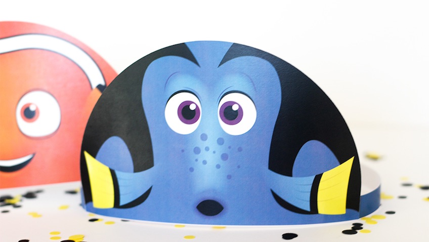 Sombreros para imprimir gratis de Dory y Nemo 
