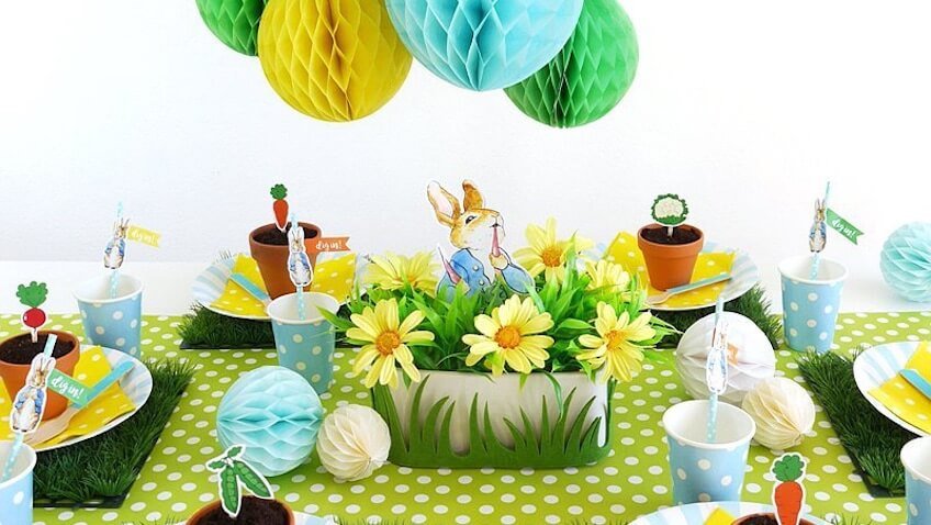 Fiesta de cumpleaños de Peter Rabbit decoración para mesas