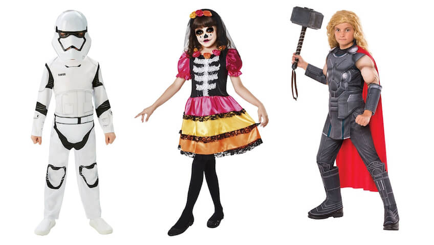 los mejores disfraces infantiles para Carnaval stormtrooper catrina y thor