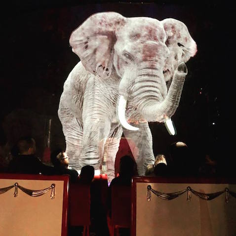 Hologramas tridimensionales de Elefante circo