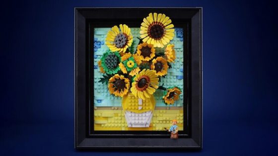 Los girasoles de Van Gogh hechos de Lego