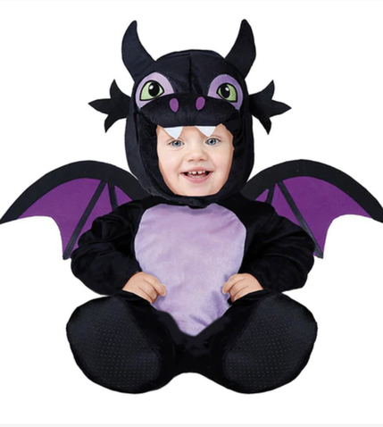 Disfraz de Dragón Negro con Alas para Bebé 