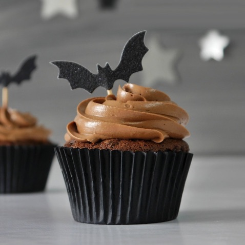 Cupcakes de chocolate con murciélago 